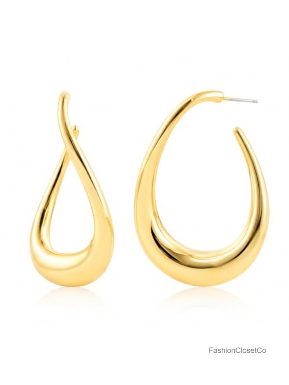 Twisted Teardrop 14K Gold Plated Drop Earrings Statement Dangle